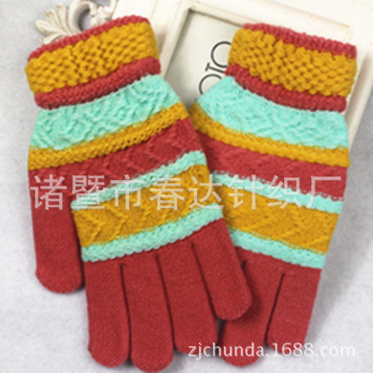 Wholesale of outdoor fashionable and warm magic knitted gloves with multiple patterns and jacquard patterns from the manufacturer Specification image