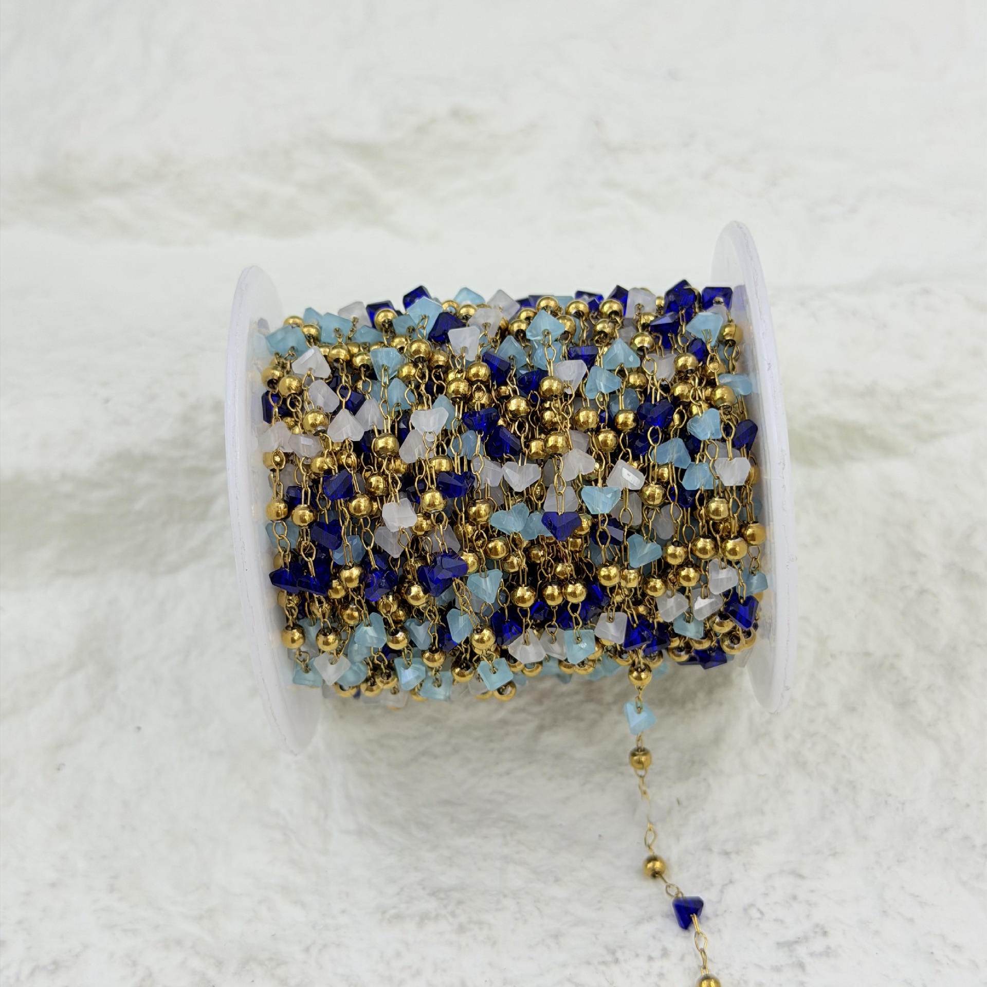 Cross-border love broken gold bead chain, gold-plated chain, diy hair accessory bracelet, necklace, semi-finished chain wholesale Specification image