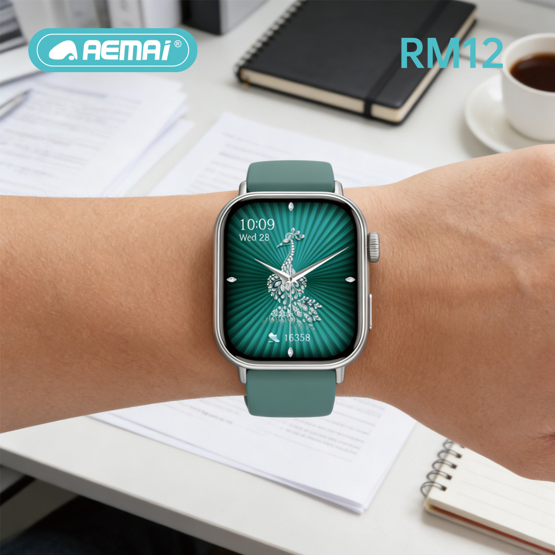 The AEMAi smartwatch RM12, featuring Bluetooth, call, music, sports and multiple functions, is a best-selling monitoring card-inserting smartwatch