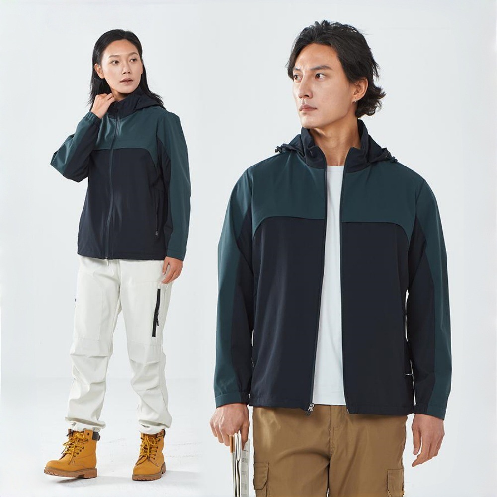 春秋薄款冲锋衣户外团体服定制长袖工作服外套休闲夹克冲锋衣细节图