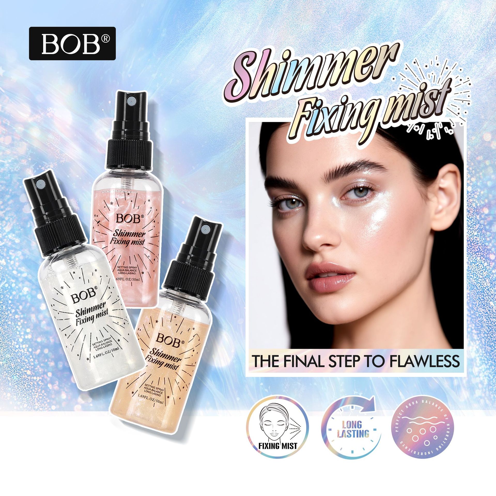 Cross-border genuine bob setting spray details Picture