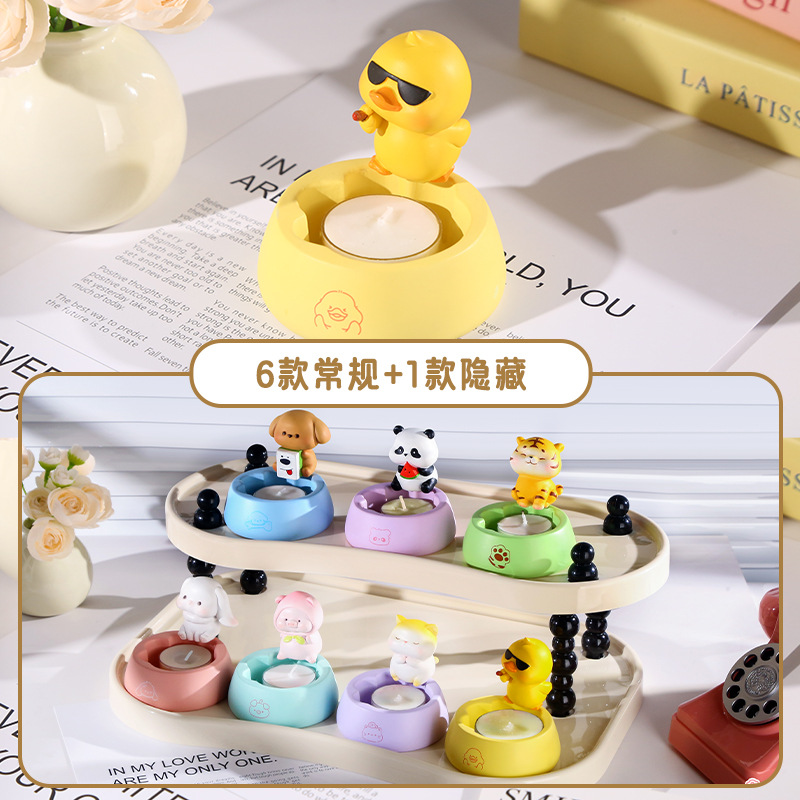 Cute fragrance candlestick blind box, cartoon animal design, desktop resin ornaments, trendy gifts, gift blind box Cute fragrance candlestick blind box, cartoon animal design, desktop resin ornaments, trendy gifts, gift blind box