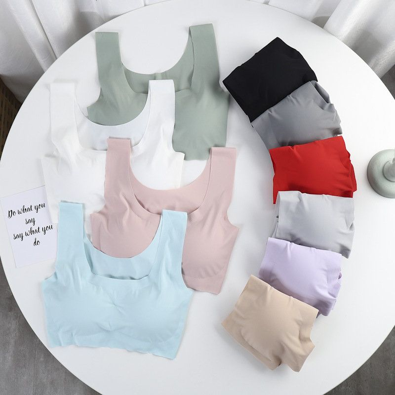The first-generation peace of mind one-piece ice silk seamless, frameless, large-sized beautiful vest sports bra for women