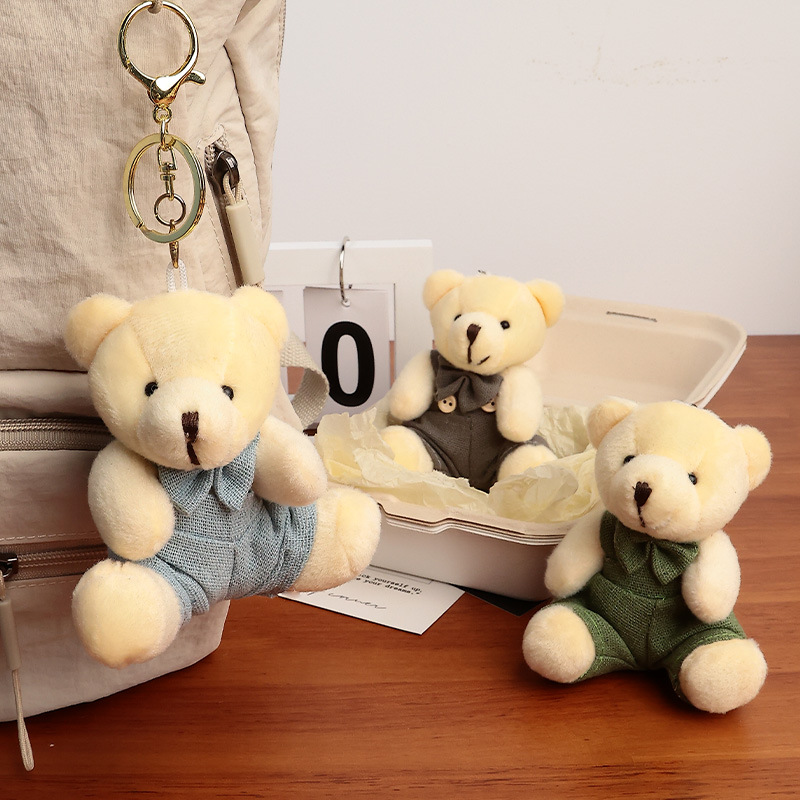 Cute dressing bear bag pendant, plush bag hanging, small doll decoration bag pendant, cute trinket doll Specification image