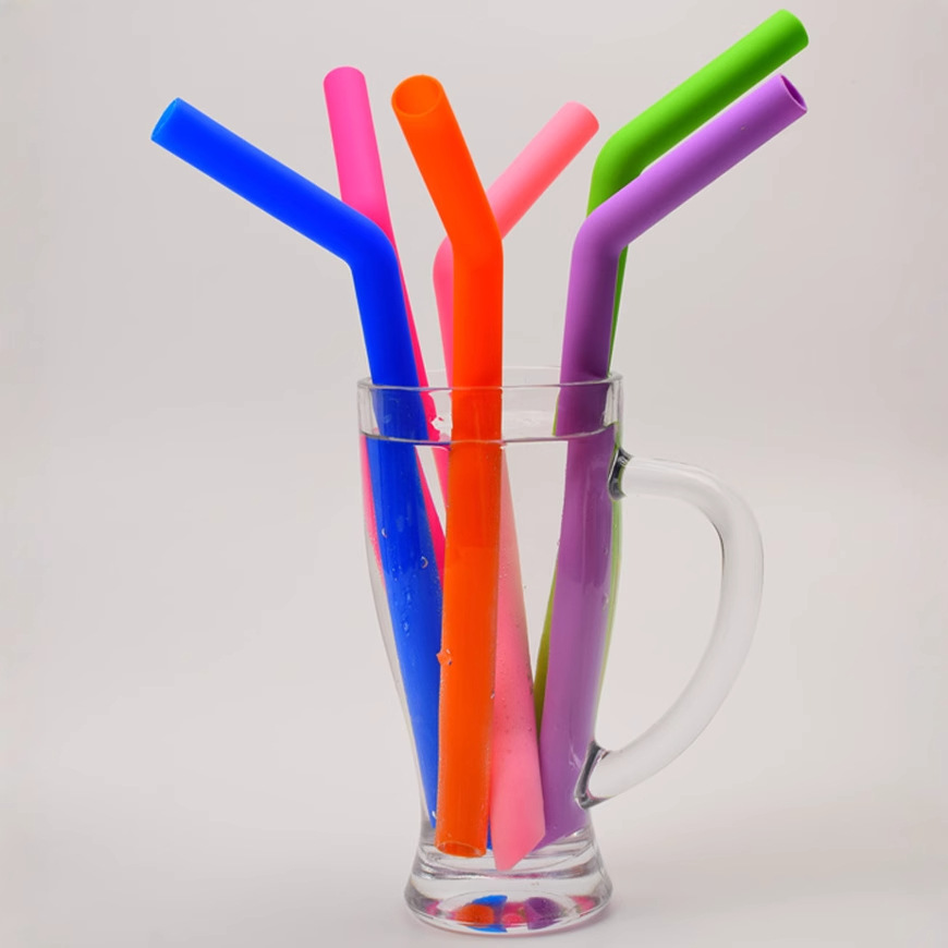 Bubble milk tea elbow 14mm straw, large-diameter silicone elbow drinking straw, foldable straw Application Scenario