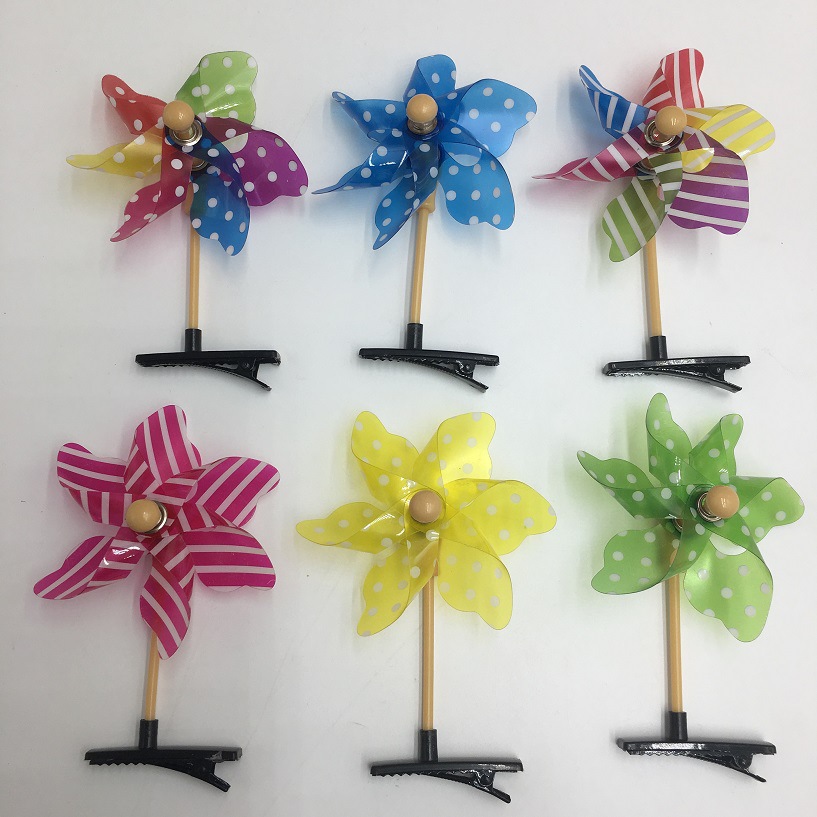 Cute windmill hair clips, small fans, children's toys, windmills, cute gadgets, small windmill accessories, hair clips wholesale details Picture