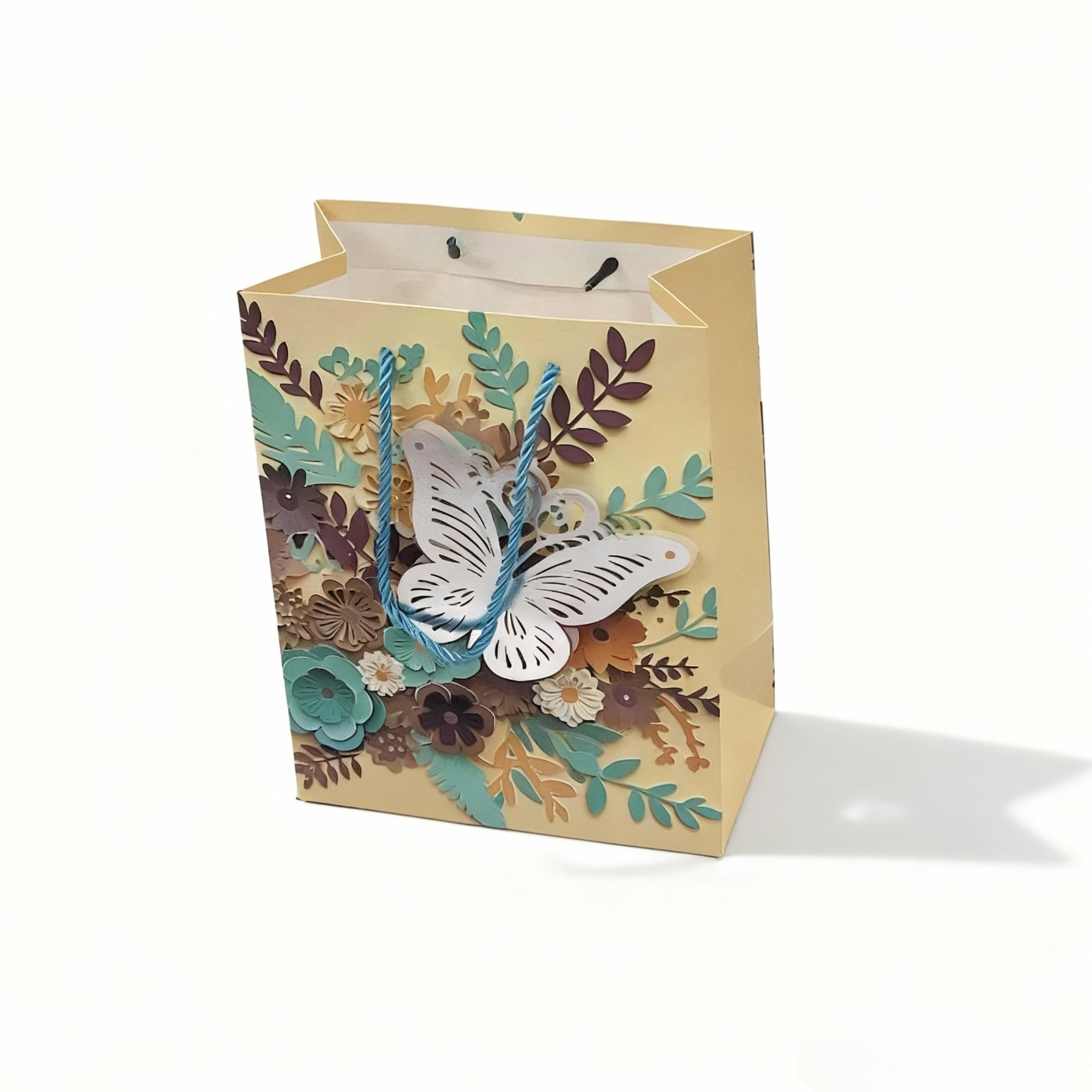 Source factory cross-border three-dimensional flower butterfly gift bag set, high appearance level color paper handbag gift packaging for festival gifting Application Scenario