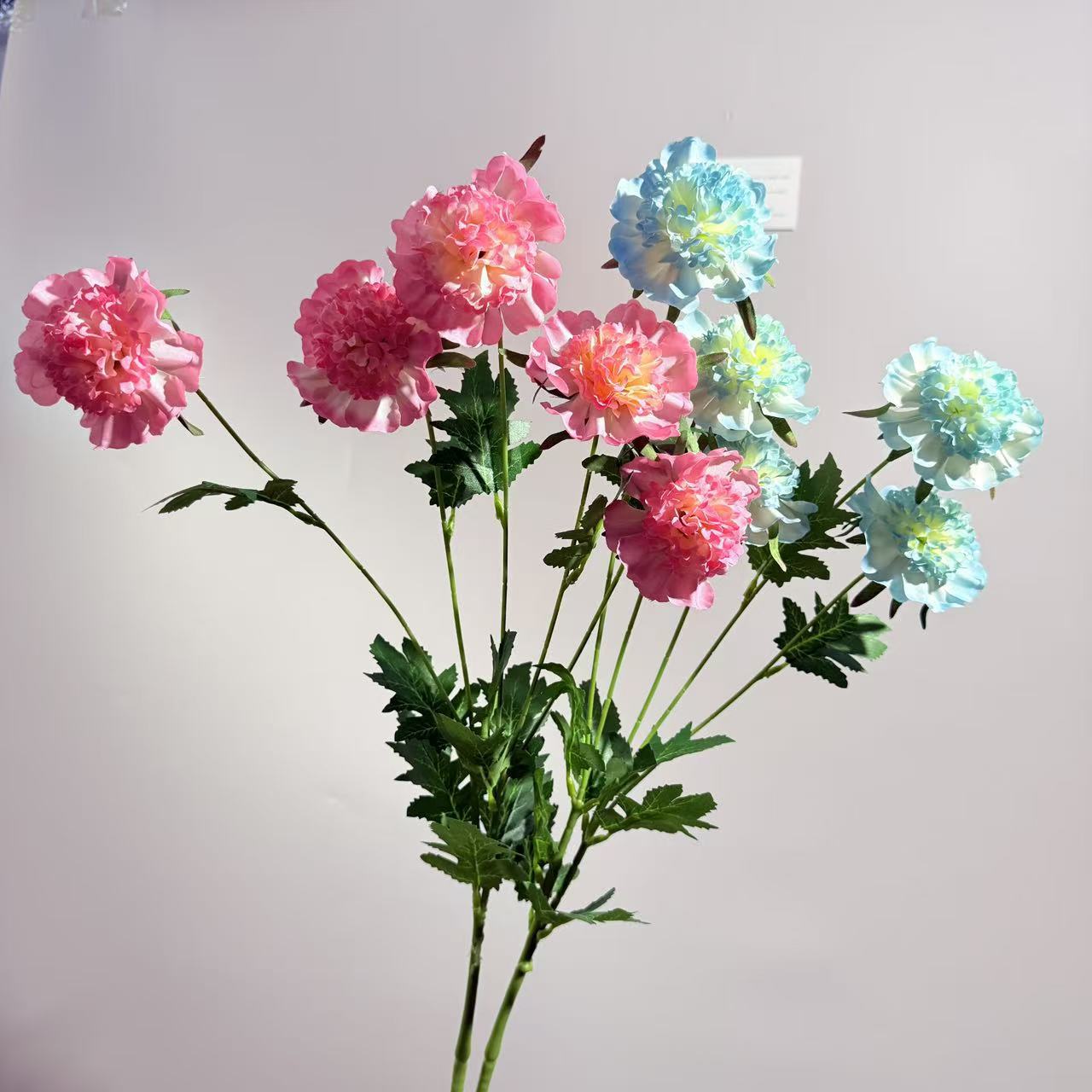 跨境仿真花5头松虫草千层牡丹花婚庆插花场景布置花艺软装假花