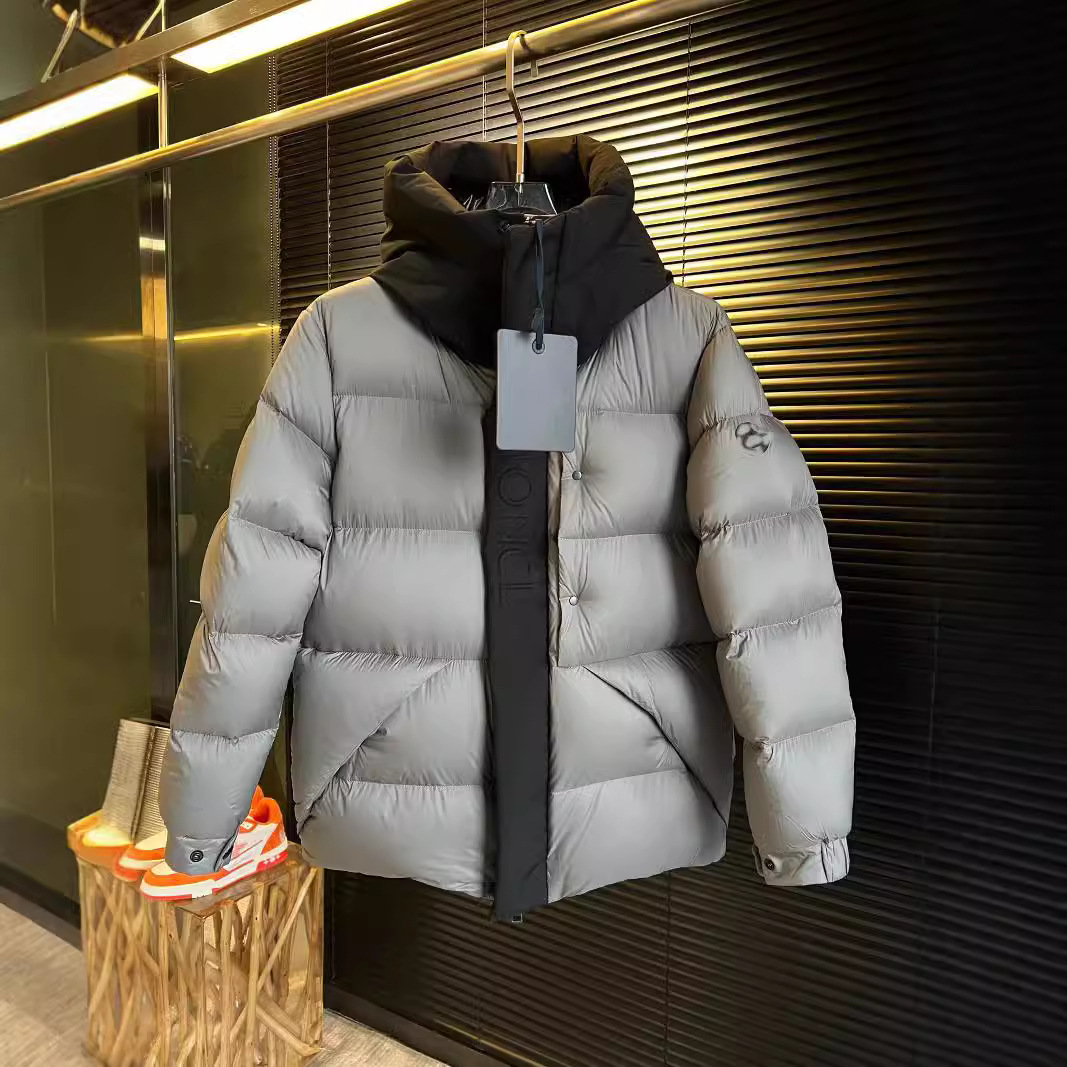 95白鹅绒700蓬松黑武士男士连帽羽绒服外套men feather coat细节图