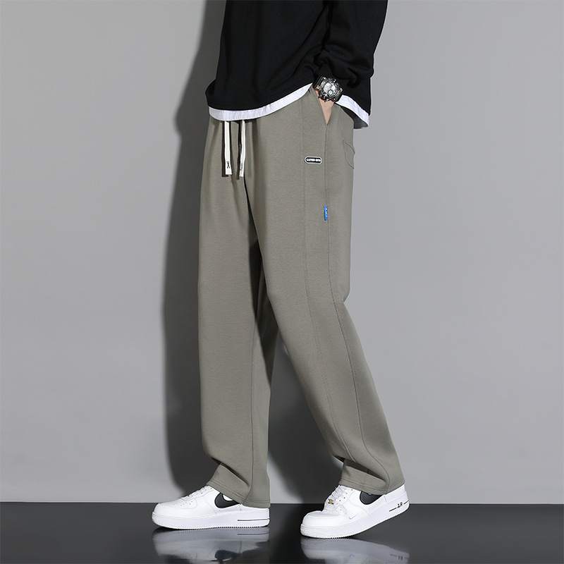 Men's autumn loose sportswear pants, trendy casual pants, men's vertical sweatpants with a sense of drape, men's sportswear pants, men's long pants details Picture