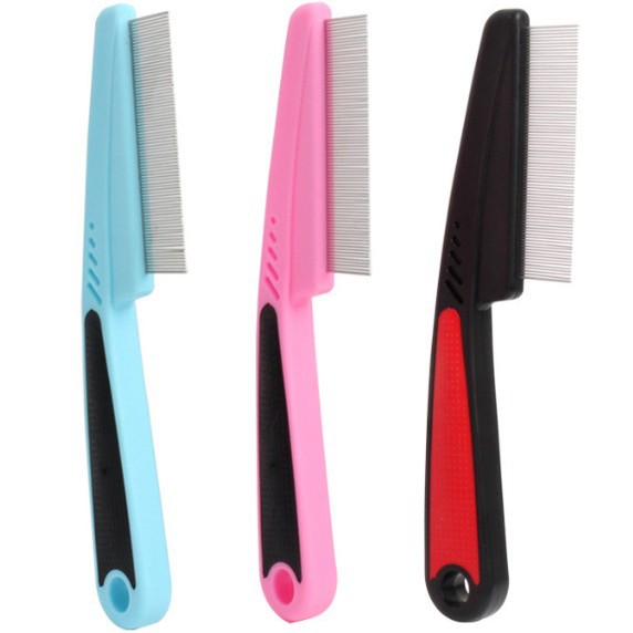 跨境宠物梳宠物长柄跳蚤梳狗狗猫咪密齿梳子去虱子宠物用品