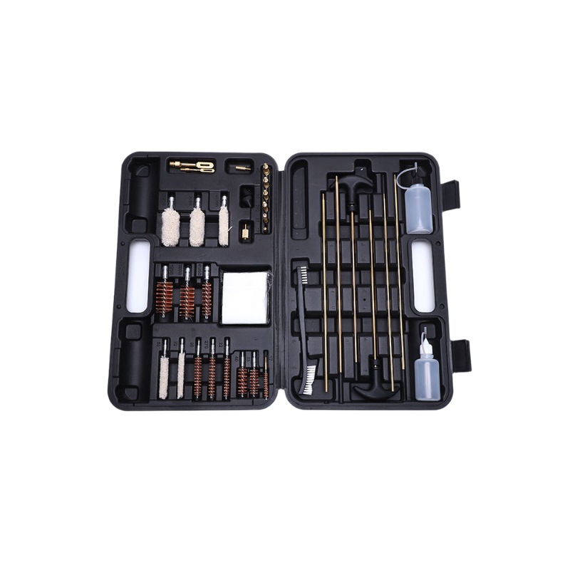 Jujian Amazon's best-selling recommended gun cleaning tool, gun barrel brush set, blow-molded box with oil can, portable gun cleaning brush Item Picture