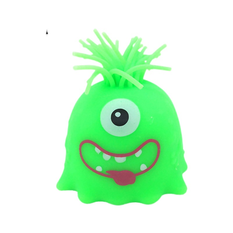 Cross-border Douyin Hair-pulling Monster Pinching Fun Toy TPR soft rubber stress-relieving toy Little Monster Head Hair Toy Item Picture