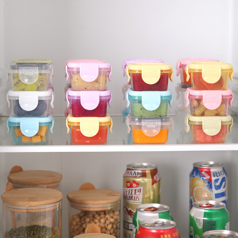 Mini food storage box, food-grade thickened sealed baby food box, children's household storage box, jam dispensing box Specification image