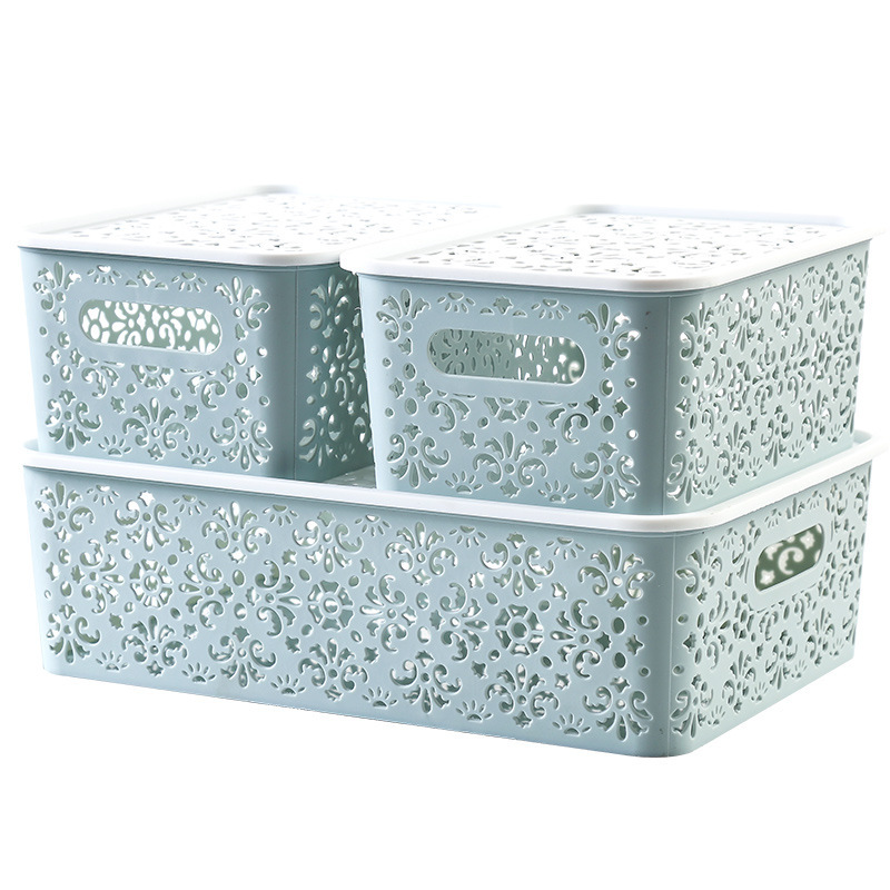 Desktop storage box, plastic cosmetics, hollowed-out drawer, office desk storage rack, desktop skin care product storage box Item Picture