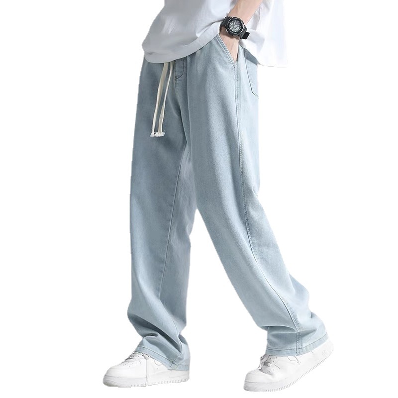 Jeans rectos hombre 2024 primavera/otoño nuevo marca de moda holgada caída sensación pierna larga caída sensación trapped pantalones pantalones casuales Item Picture