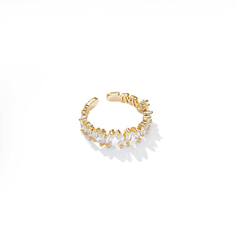 Hyacinth women's light luxury super flash zircon open ring, fashionable, individual and versatile ring, Korean Internet celebrity Item Picture