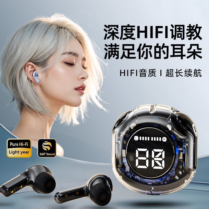 Crossover ultra larga duración 2 generación cristal inalámbricos auriculares bluetooth en el oído pantalla digital cápsula espacial inalámbricos auriculares bluetooth Application Scenario