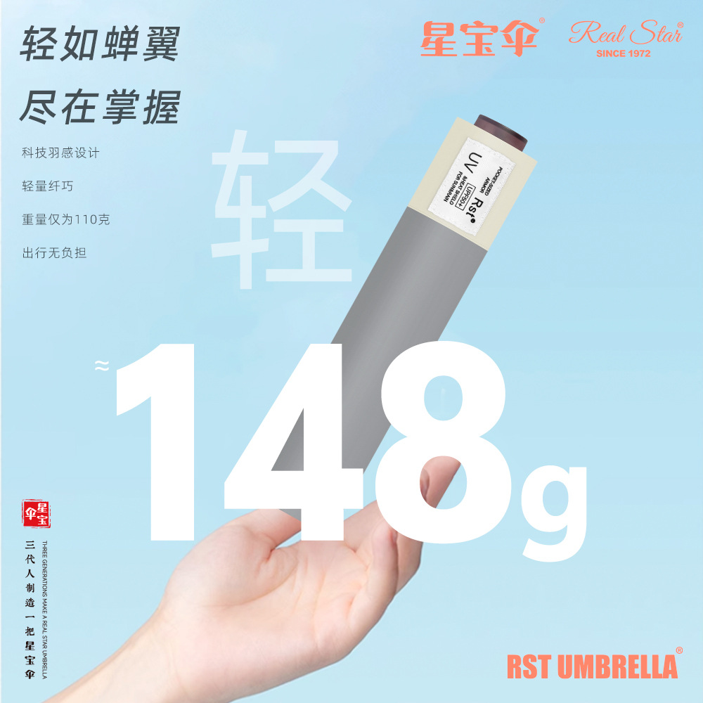 The fully manual Japanese ultra-light feather umbrella in spliced color, UV protection and sunshade umbrella, black rubber advertising umbrella, can be printed Specification image