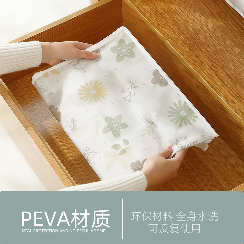 Quilt storage bags, cartoon printed clothes, large-capacity cotton quilt bags, dust-proof and moisture-proof moving packing bags, large size Specification image