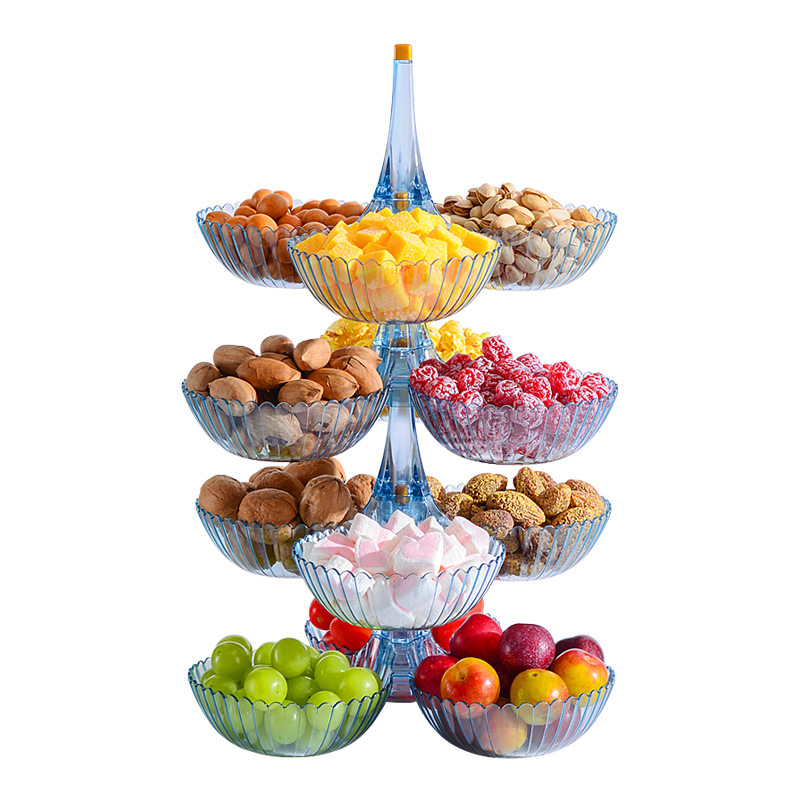 Fruit plate box, melon and fruit plate, popular light luxury home living room coffee table, dried fruits, snacks, melon seeds, candies, gift display, plastic box Item Picture