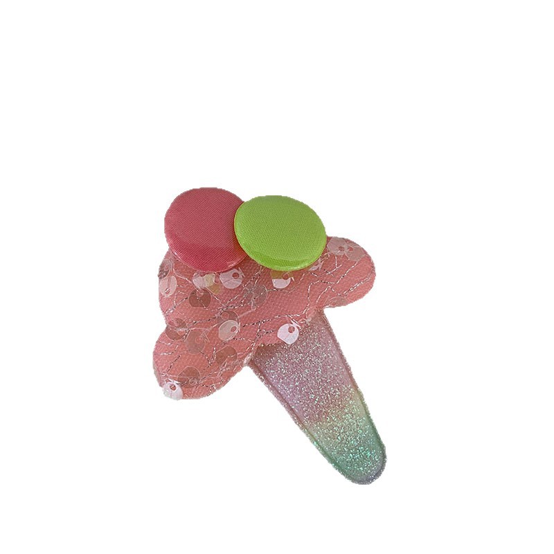 New Korean-style gradient color ice cream cone hair clips, handcrafted children's bye-bye clips, creative side bangs hair accessories Item Picture