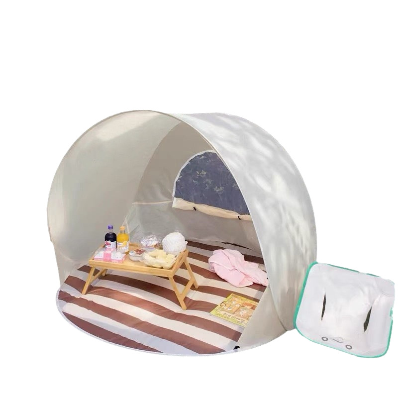 Portable and quick-opening beach tent for outdoor camping, 3-4 people large space, sunshade, waterproof and portable folding tent Item Picture