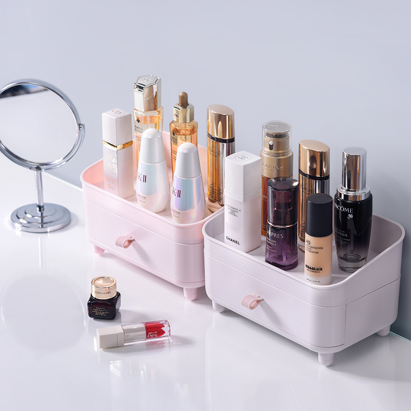 Plastic desktop cosmetic storage box, dust-proof and organizing cosmetic box, creative sundries storage box, desktop storage box details Picture