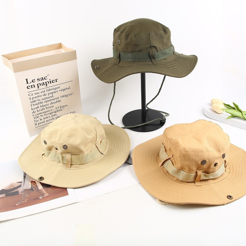 Japanese-style wide-brimmed fisherman hats, travel and camping, western cowboy hats, women's outdoor mountain climbing and fishing hats, men's sun protection and sun protection hats details Picture