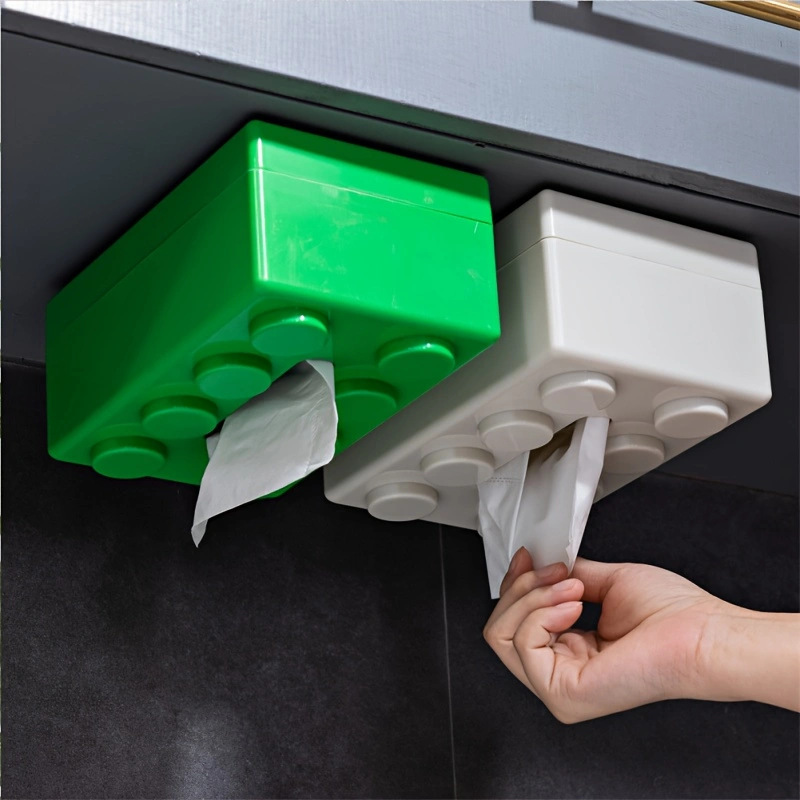 Creative design Dopamine building block tissue box, multi-purpose kitchen wall-mounted napkin storage box details Picture