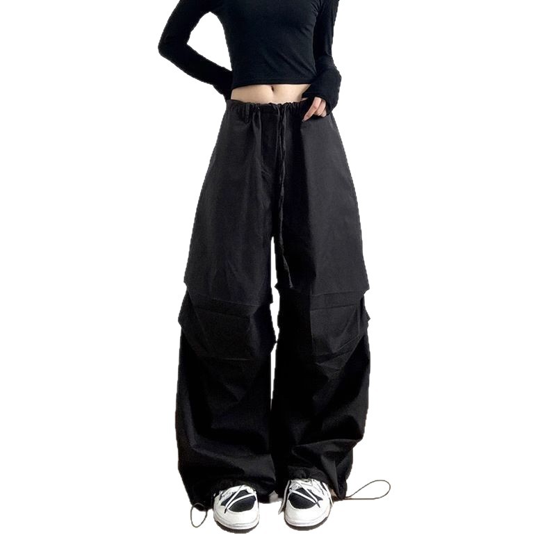American wide-leg pants for women 2025 new spring and autumn loose casual pants, high-waisted workwear long pants, vertical straight-leg pants Item Picture