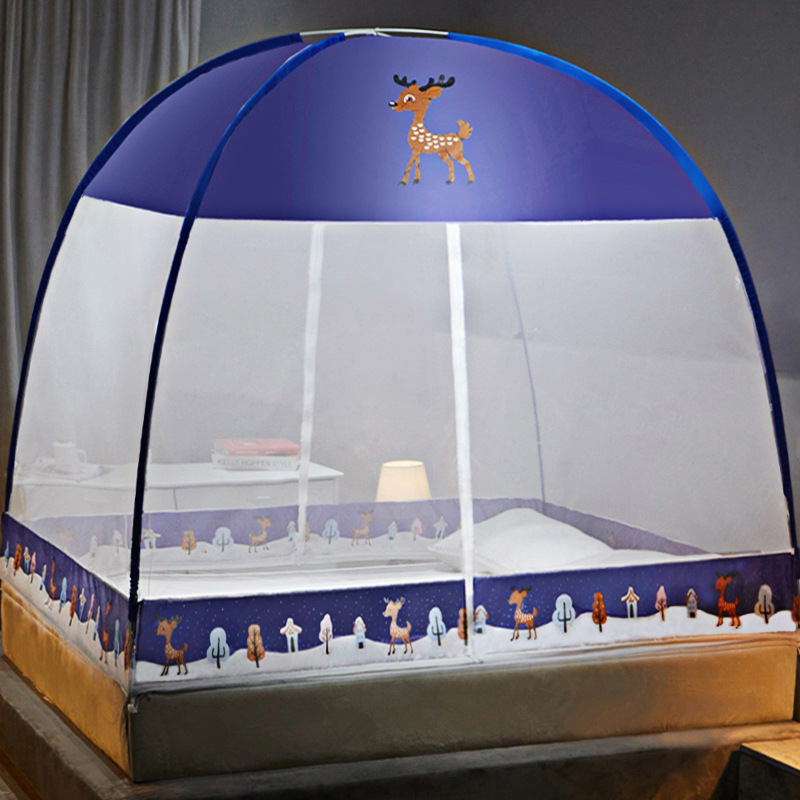 No installation of yurt mosquito nets, 1.8-meter household bed, 1.5-meter student tent, 1.2-meter magic mosquito net manufacturer wholesale details Picture
