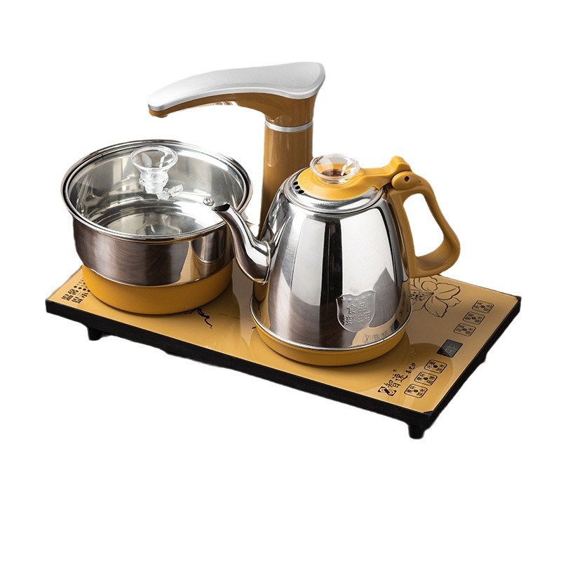 Fully automatic water filling, electric heating, water boiling, teapot set, intelligent tea brewing, electromagnetic tea stove, three-in-one Gongfu tea set for household use Item Picture