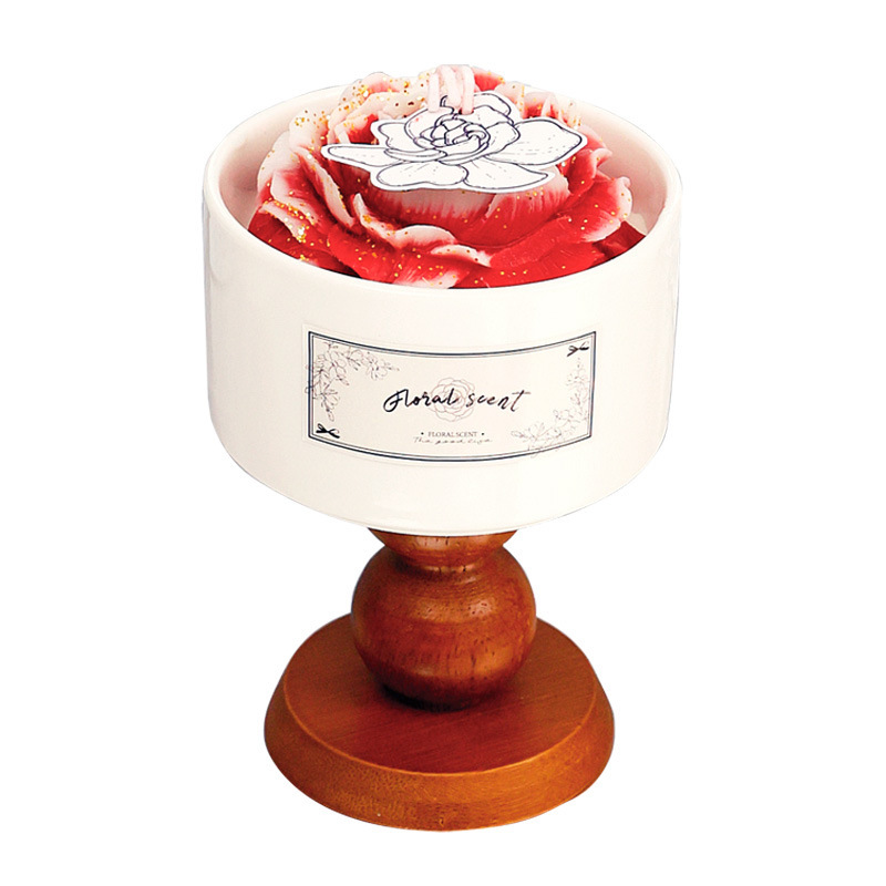 Scented candles, French gradient camellia fragrance gift box, creative and high-end souvenirs, wedding, birthday and festival gifts Item Picture