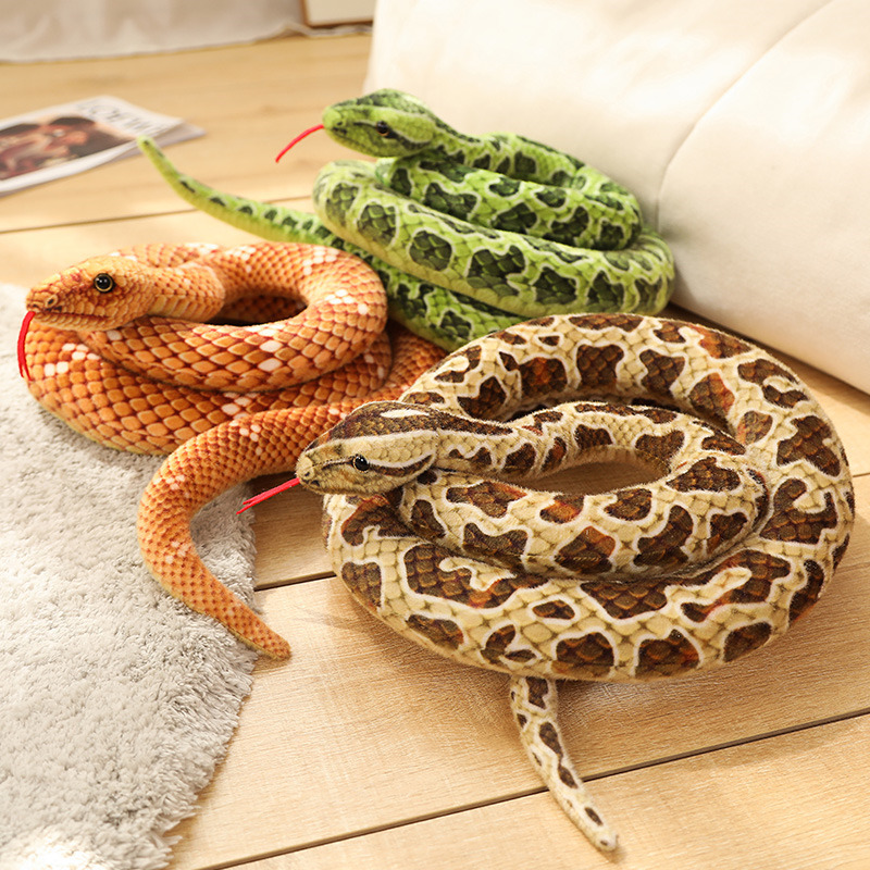 Cross-border simulation snake zodiac plush toy plate, snake spotted snake, large python, water boa, prank doll, as a gift for children details Picture