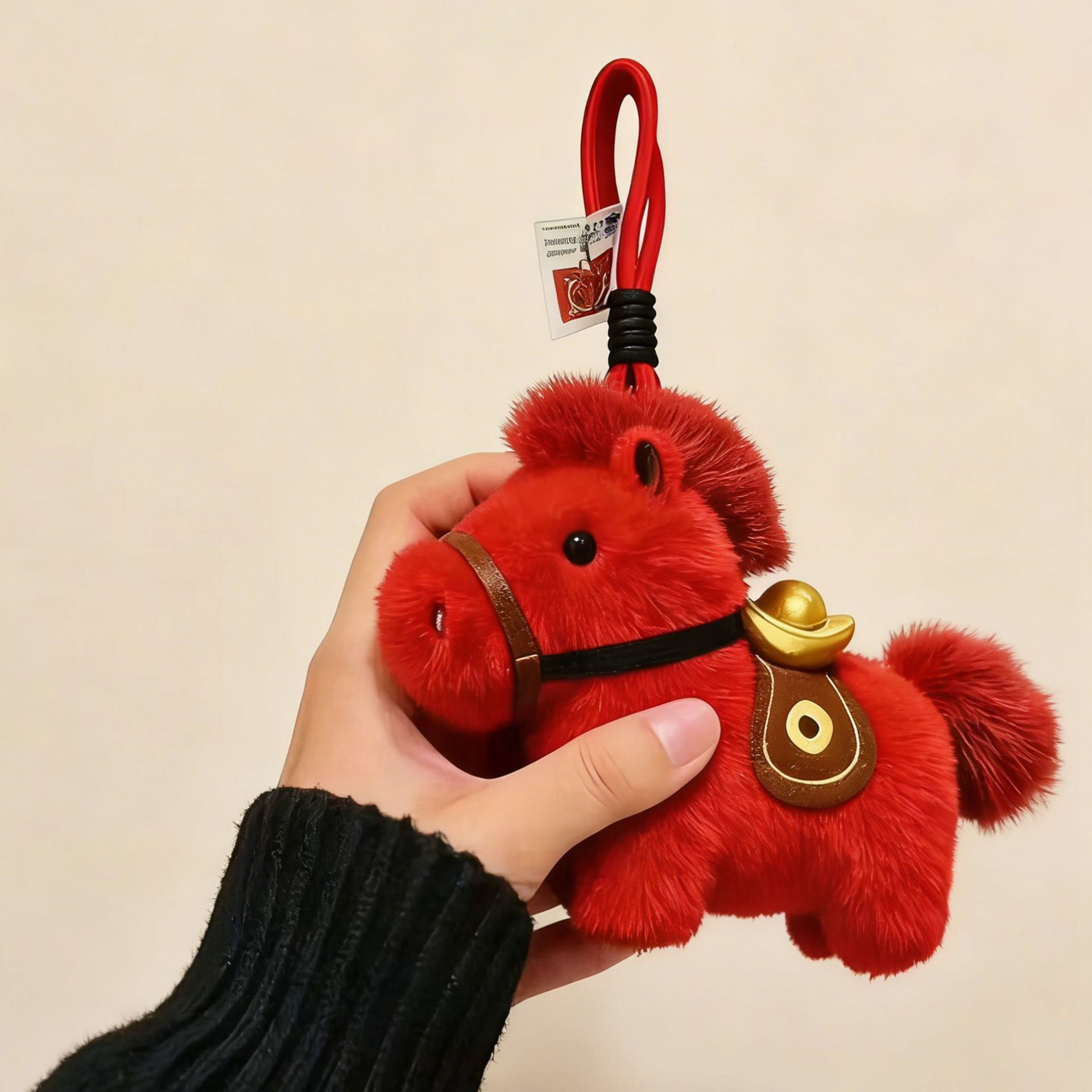 2026马年吉祥物毛绒马钥匙扣挂件网红元宝马玩偶可爱包包挂饰礼物