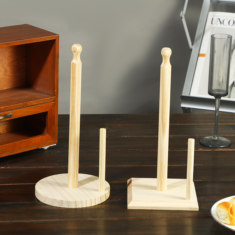 跨境直供立体松实木纸巾架家居浴室厨房洗手间卷纸架厨房纸置物架详情图3