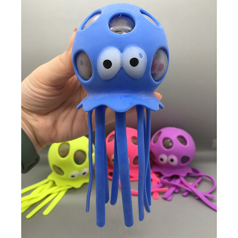 Jellyfish hole balls, octopus playing in water, colorful beads, large beads, children's stress-relieving and venting toys, simulated ocean pinching fun Application Scenario