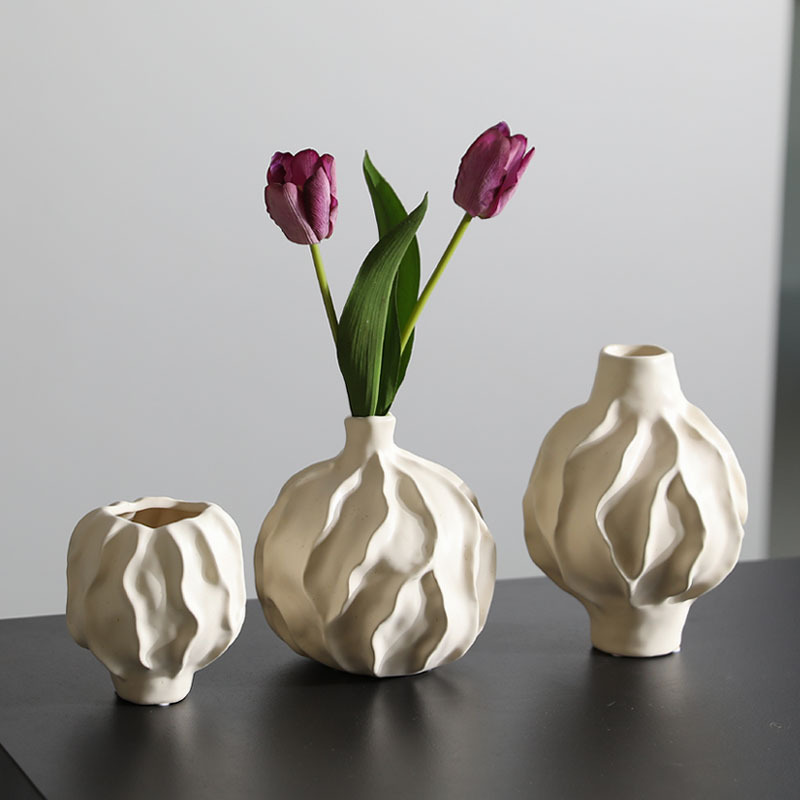 2026 New Wabi-sabi style ceramic Vase, living room entrance flower arrangement, abstract art home soft decoration, wholesale for export details Picture