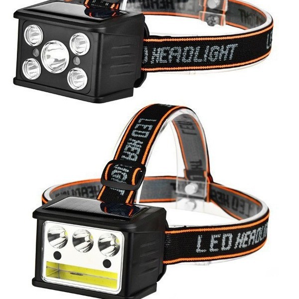 New cross-border solar COB charging headlamp, LED head-mounted outdoor headlamp, ultra-bright fishing miner's lamp, night travel Item Picture
