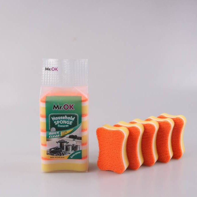 Mr.OK factory direct supply sponge scouring pads, double-sided cleaning sponges, kitchen cleaning sponges, dishwashing sponges, pot scrubbing sponges Specification image