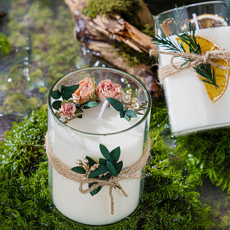 干花家用香氛大豆蜡精油腊香薰蜡烛礼盒婚礼礼品伴手礼圣诞礼物