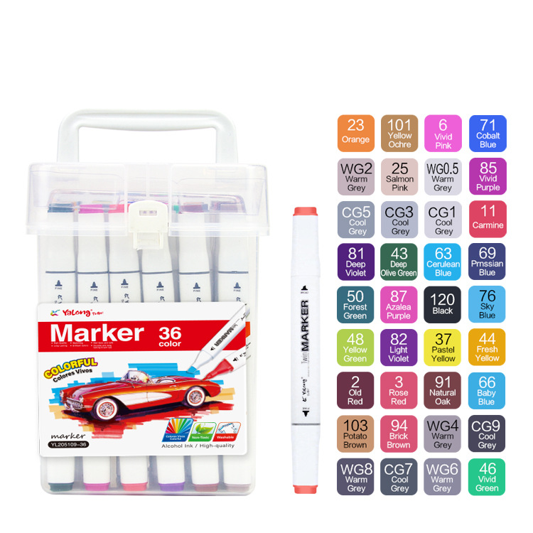 Yalong Cross-border 2023 Student Art Supplies 36-color Art Mark Color Double-pointed Mark Children's Set