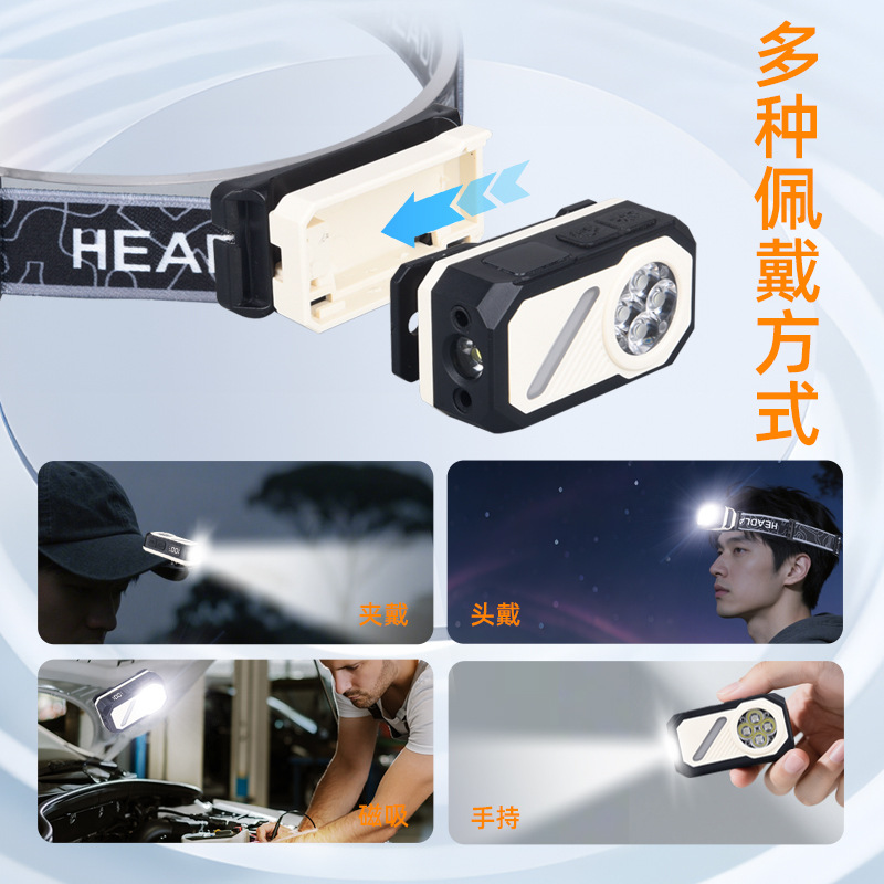Strong Headlight Induction Clamp Magnetic Attraction Work Light Type-C Charging Digital Display Multi-Functional Induction Headlight Mini 2025 New Model Application Scenario