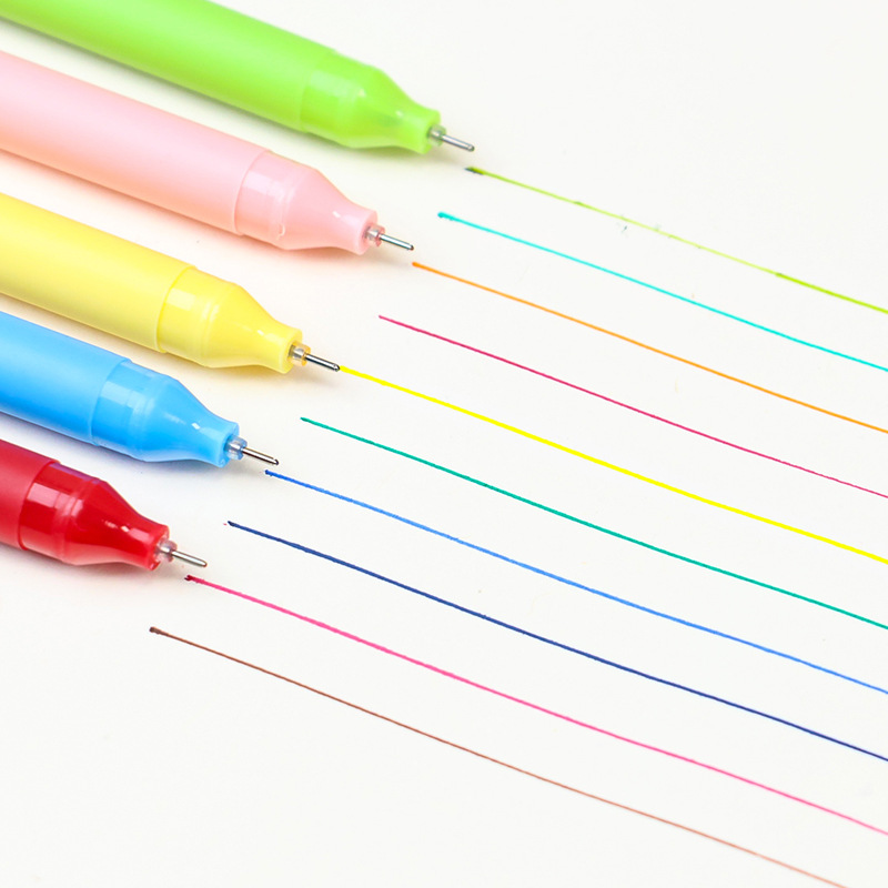 Simple Morandi color pen barrel gel pen, multi-color matte texture, push-pull cap, 0.5mm black gel pen Application Scenario