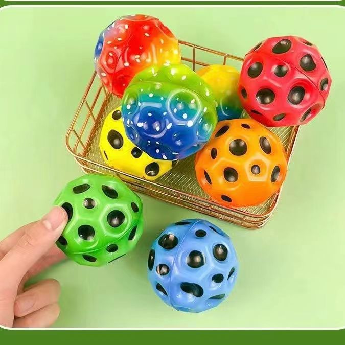 Cross-border elastic balls, hole balls, high-bouncing PU foam balls, parent-child outdoor multi-hole balls, stress-relieving and venting, playing with cats and dogs details Picture