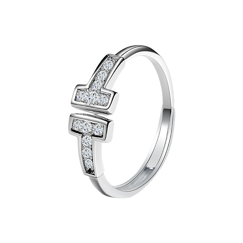 New open ring coil with diamond setting, high-end narrow version InS-style T1 ring, pure silver ring from a cross-border manufacturer in Europe and America Application Scenario