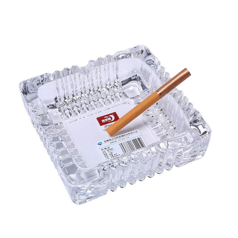 Wholesale YG1016 green apple ashtray, creative glass ashtray, square glass ashtray as LOGO Item Picture
