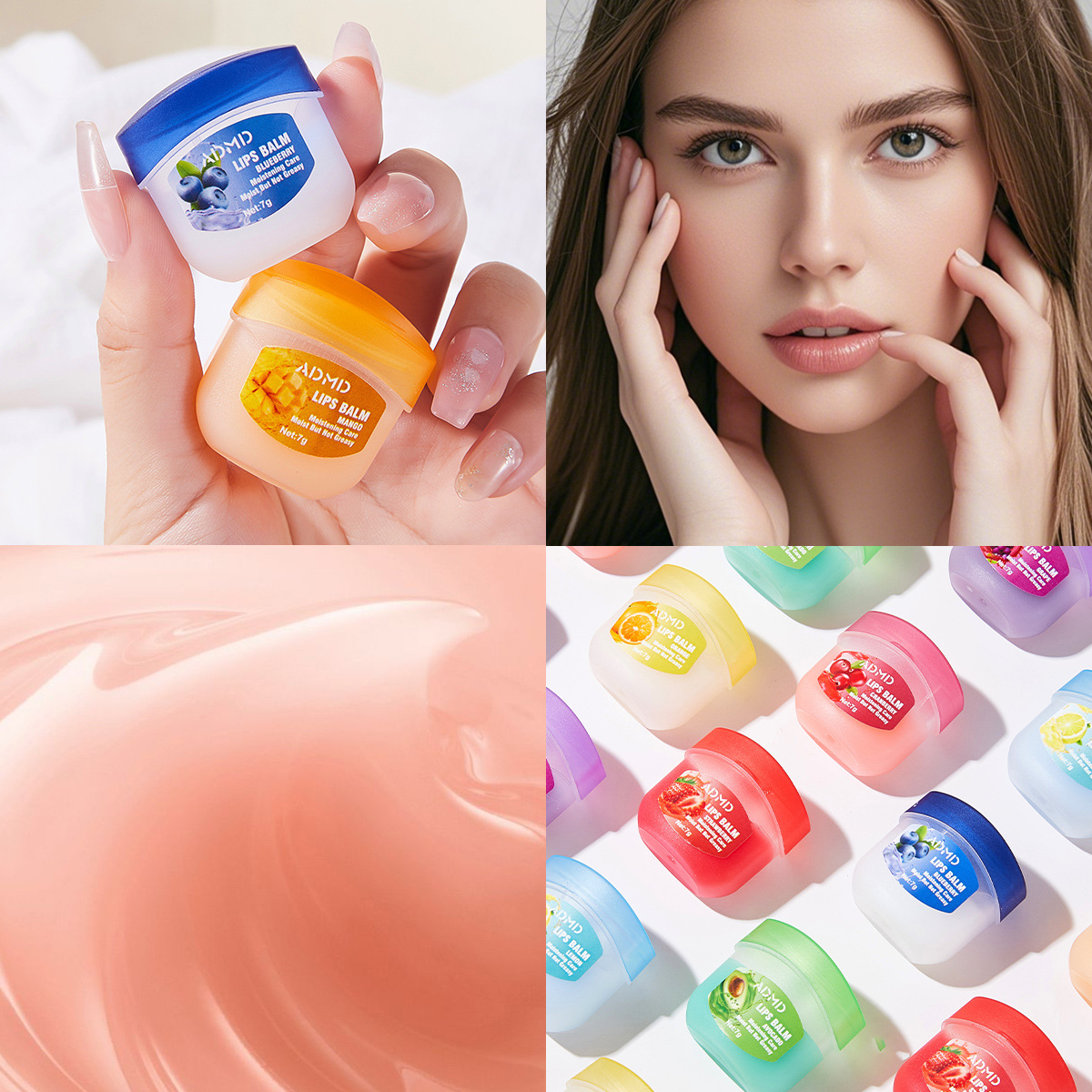 【 Cross-border Exclusive 】ADMD 8-piece Lip Mask Set for Moisturizing, Hydrating and Reducing Lip lines Wholesale Application Scenario