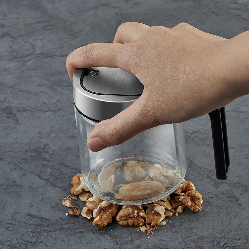 High-end kitchen seasoning box, salt shaker, seasoning jar, glass seasoning bottle, household seasoning jar storage box combination set details Picture